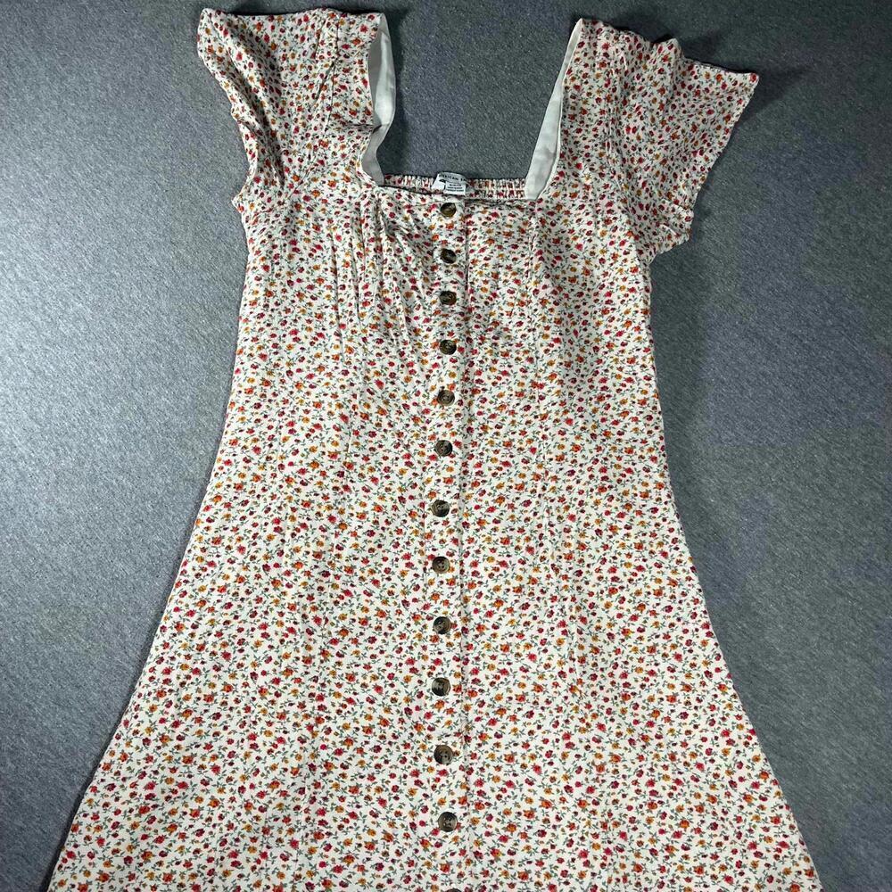 American Eagle Woman’s Small Floral Button-Front Cap Sleeve Dress - Picture 1 of 9